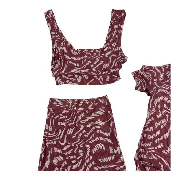 SKIMS - Raspberry Swirl Logo Bra Shorts and Top Set - Picture 3 of 4